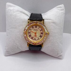 Vintage Eastman Quartz Watch | Gold Tone Crystal Bezel | Roman Numerals